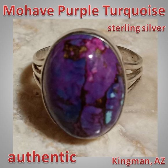 CLOSEOUT! š„AUTHENTIC Mohave Purple Turquoise sterling silver Ring sz 7  03 - Picture 1 of 5